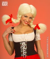 Widmann - Boeren Tirol & Oktoberfest Kostuum - Pruik, Heidi Buigbaar - Blond - Bierfeest - Verkleedkleding