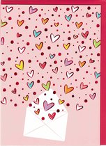 Carte - Saint Valentin - Carte vierge Saint Valentin - coeurs colorés SVS05