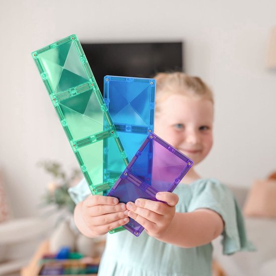 CONNETIX - Magnetisch Tegels - Regenboog Rechthoekige Verpakking - 18 Stuks - Magnetisch Speelgoed