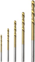 Jeu de forets 5 pièces - Revêtement titane HSS - 1/1,5/2/2,5/3 mm - Convient pour métal, bois et plastique - Par 5 pièces de chaque taille (25)