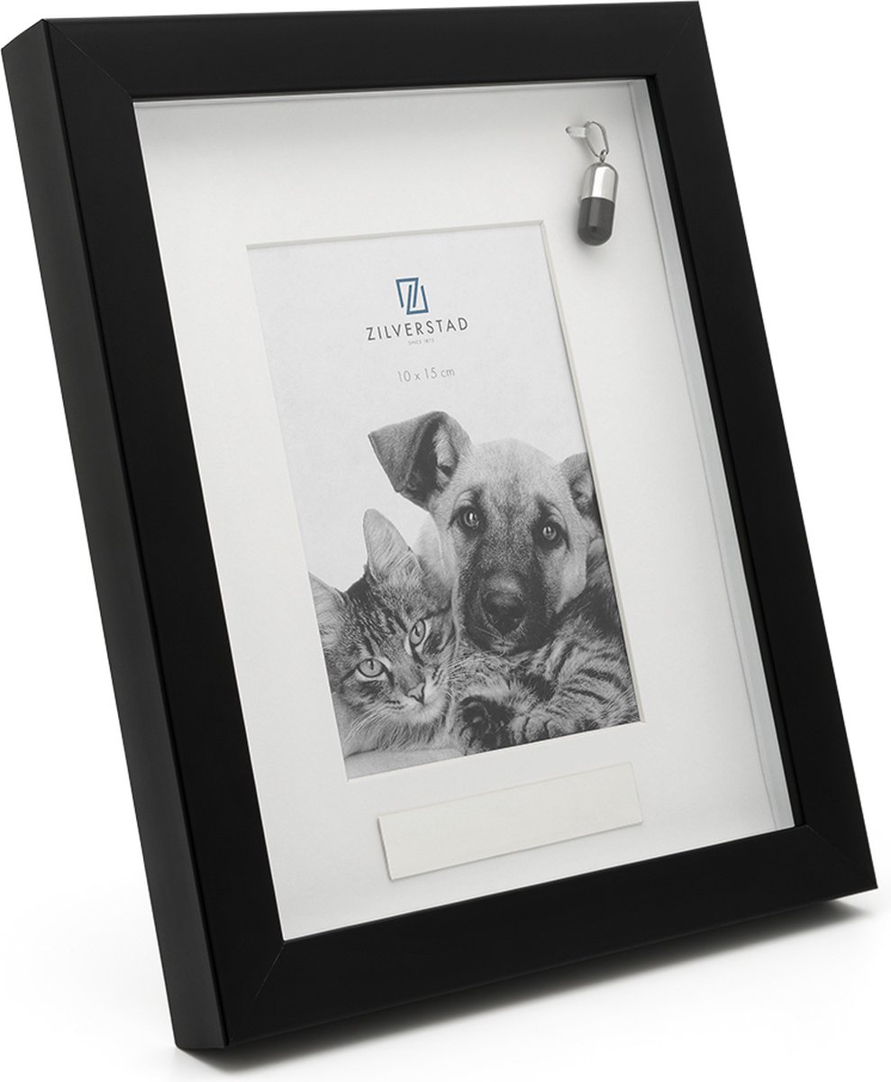 Zilverstad Memory fotolijst Huisdier met ashouder 10x15cm Zwart