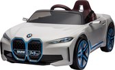 Merax Luxe BMW i4 12V Kinderauto - Elektrisch Auto voor Kinderen - Wit met Blauw