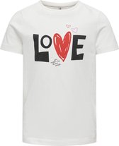ONLY KOGLOOVI REG S/S VALENTINE TOP BOX JRS Meisjes T-shirt - Maat 146/152