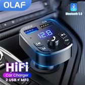Olaf Auto Bluetooth 5.0 Muziekspeler FM-Zender Dubbele Usb-Poort Autolader Mp3 Ontvanger 3.1a Snel lader Audio Receiver