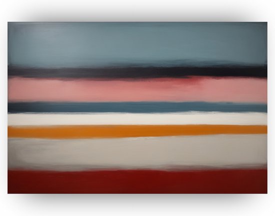 Abstract Mark Rothko stijl schilderij - Abstract glasschilderij - Glasschilderij Rothko - Muurdecoratie industrieel - Acrylglas - Schilderijen & posters - 60 x 40 cm 5mm