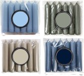 Cactula petites bougies dînatoires courtes 4 paquets de 6 bougies 24 pièces Ø 2,1 x 12 cm dans les plus belles couleurs - Blue Jean Pierre Lin Blue Nuit - Avantage