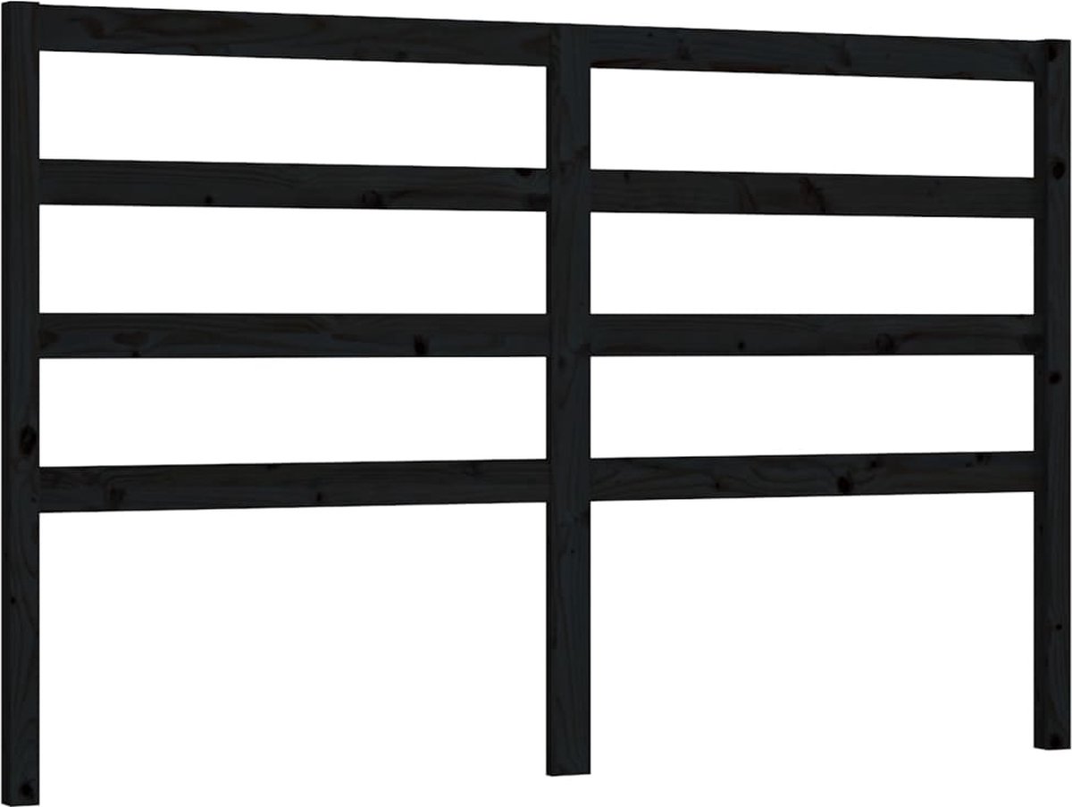 Beroli - Hoofdbord - 146x4x100 cm - Massief Grenenhout - Zwart: Stijlvol Hoofdbord van Massief Grenenhout voor Bedden - Modern en Duurzaam Ontwerp