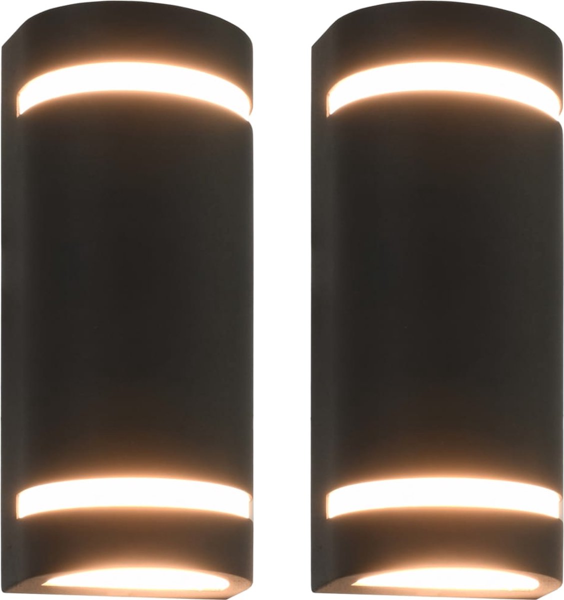 Beroli - Buitenwandlampen - 2 st - 35 W - Halfrond - Zwart: Stijlvolle en Functionele Buitenverlichting voor je Huis