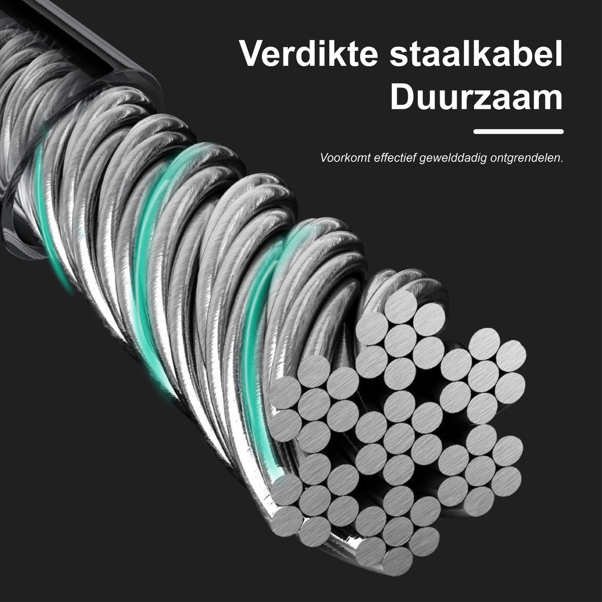 Colorful Sun® Fietsslot met cijferslot - Ø17,2mm / 40 cm - 1 stuk - Kabelslot Fiets - Fietssloten electrische fietsen - Cijferslot - Code Kabelslot - Cijfercombinatieslot - Slot met Code - Zwart – foto 6