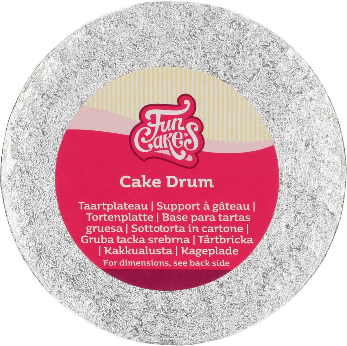 FunCakes Cake Drum Rond - Zilver - Ø15 cm / 12 mm - Taartonderlegger - Taartkarton