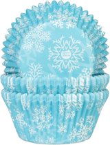 House of Marie Cupcakevormpjes - IJskristal Blauw (Frozen) - 50x33mm - 50 stuks