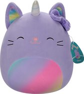 Squishmallows Cienna-Lavender Caticorn W/Rainbow Pastel Belly and Bow 30cm Plush