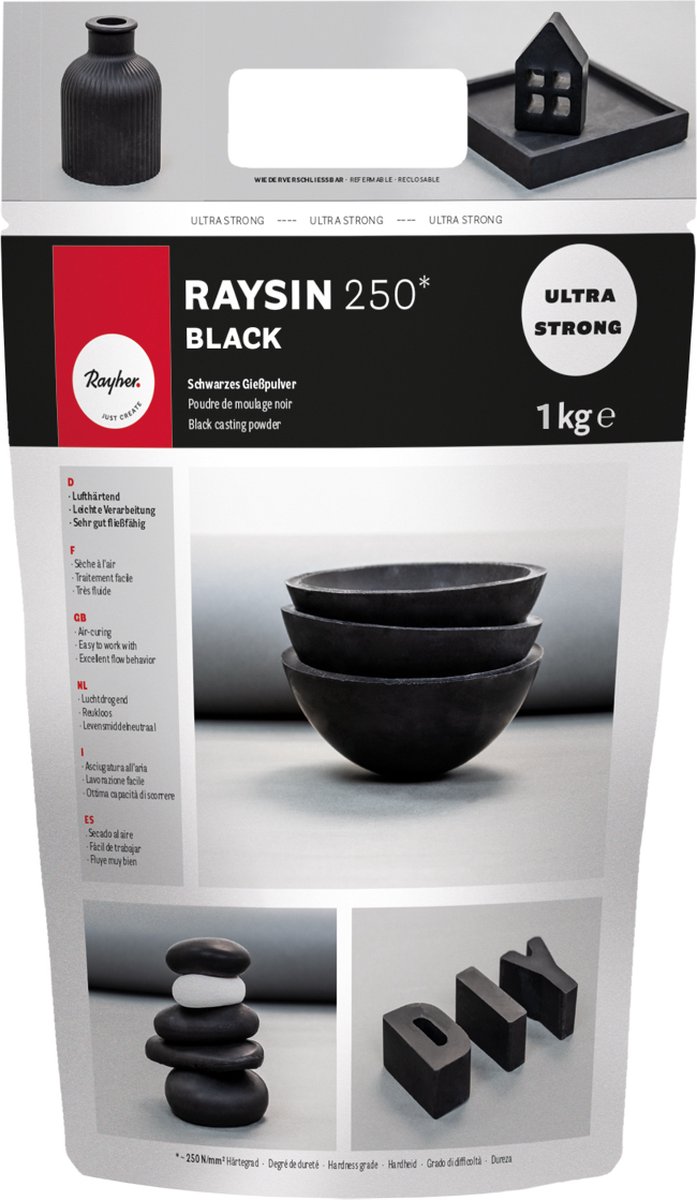 Rayer - Gietpoeder Raysin 250 - zwart - 1 kilo - 