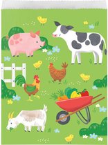Uitdeelzakjes dieren - 8 stuks - Traktatie zakjes voor Uitdeelcadeautjes - verjaardagzakjes boerderij - verjaardag boerderij - uitdeelzakjes dieren - uitdeelzakjes verjaardagsfeestje - Uitdeelzakjes Kinderfeestje - Verjaardag boerderij