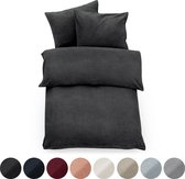 Blumtal Dekbedovertrek Set Teddy Fleece - 200 x 200 cm - 2 Kussenslopen 50 x 75cm - Antraciet