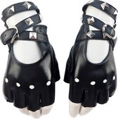 BamBella® - Handschoenen Kort Zwart- Biker - Onesize - Nepleer - zonder vingers
