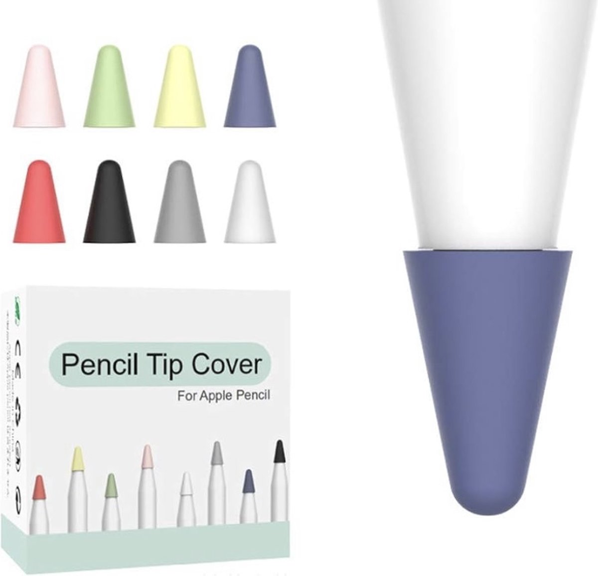 Tip geschikt voor Apple Pencil Gen 1/2 - Stylus Nib Cover - 8 stuks - gemixte kleuren