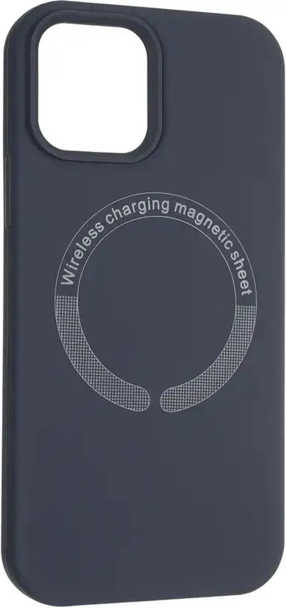 Premium Liquid Case Geschikt voor Apple iPhone 12 Pro Max met Camera Shield Geschikt voor MagSafe - FuturiQ - Zwart