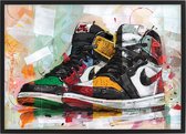 Sneaker print retro high colourway 43x30,6 cm (A3) *ingelijst & gesigneerd