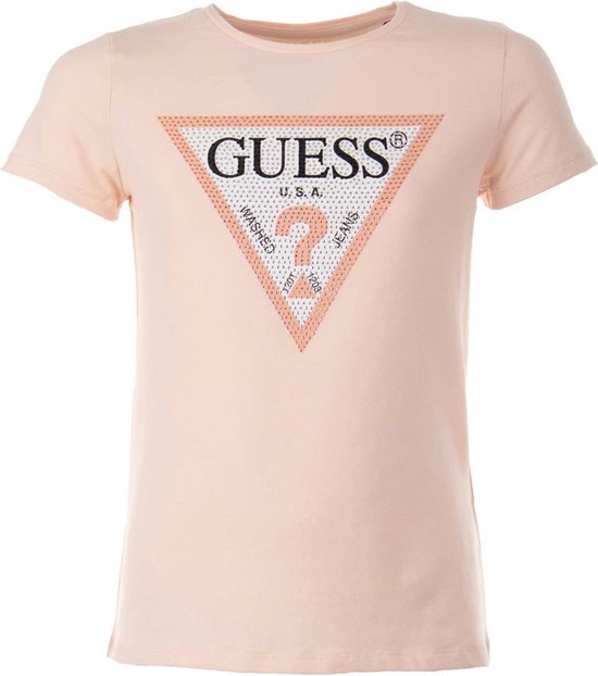 Guess Girls Logo Shirt Champagne - Maat 152