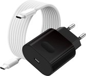 30W GaN USB C Adapter + USB C naar USBC Kabels - 3 Meter - Geschikt voor S24,S23,S22,S21,Tablet,S9,Plus,Ultra,Pro,Max,iP 15