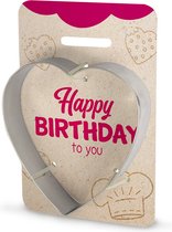 Koekvormpje, hart vorm, Happy Birthday, koekjesvorm, cadeau idee verjaardag, origineel cadeautje