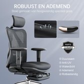 Bol.com ergonomische bureaustoel met voetensteun computer bureaustoel verstelbare hoofdsteunen rugleuning en armleuning mesh sto... aanbieding