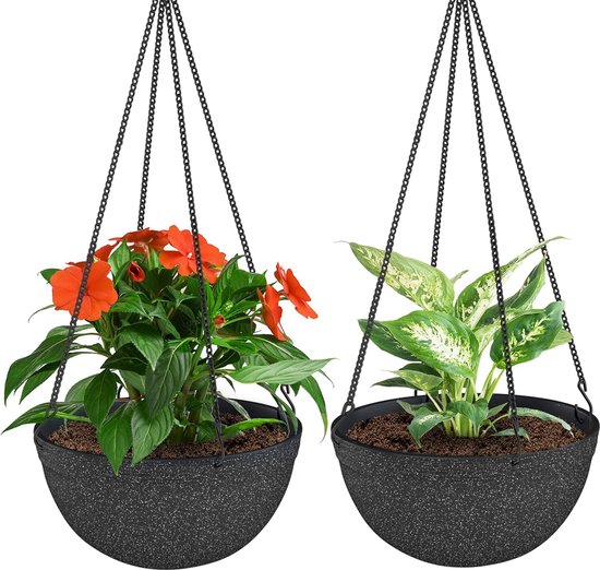 3-pack hangende wandplantenbakken - moderne ronde muurmand verticale bloempot binnen buiten verfraaiing vaas plantenhouder voor vetplanten luchtplanten cactus kruiden orchideeën (zwart