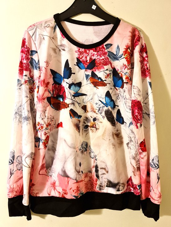 T-shirt Filles Papillons et Chattes Multicolore Taille 134/140