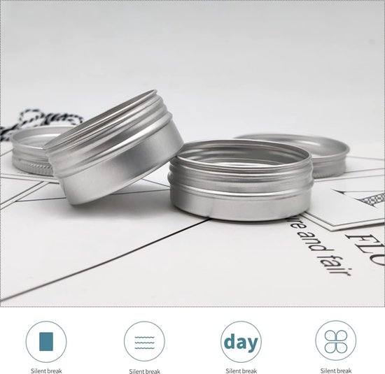 4oz 120ml Alüminyum Kutular Boş Saklama Kapları Vidalı Boşluklu Kapaklar Mum, Od