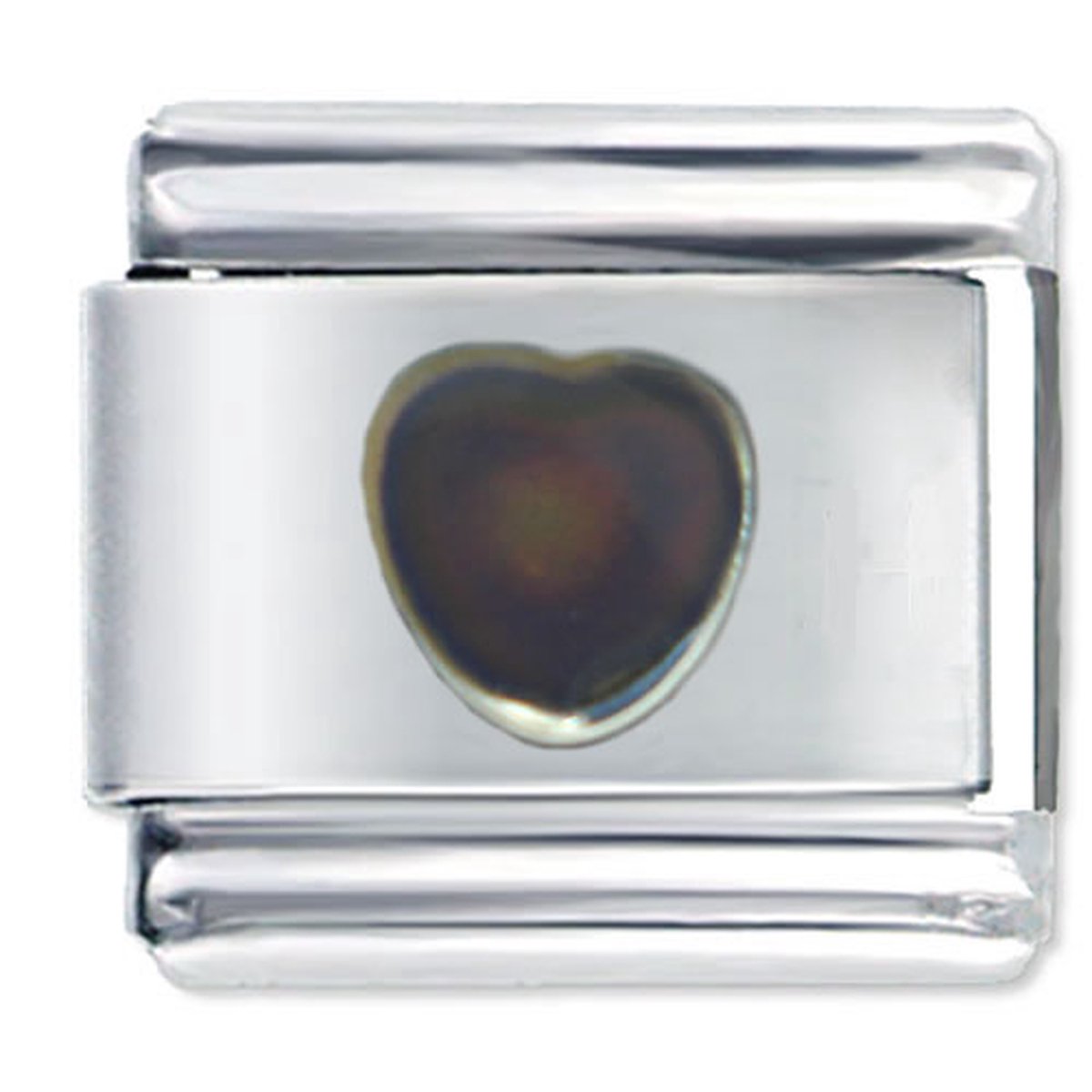 Quiges - Schakel - Bedel - 9mm - charms - Mood Hart - Geschikt voor - armband - Schakelarmband - italy bedels armband