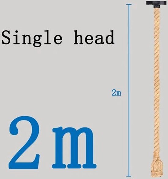 Lampe à corde moderne Vintage - Lampe suspendue - Lustre industriel - Corde de 2 mètres - Lumière - Décoration