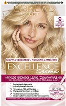 2x L'Oréal Excellence Crème Permanente Crèmekleuring 9 Zeer Licht Blond