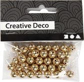 Perles - Perles - Imitation - Or - Faire de la joaillerie - Perles dorées - Diamètre : 8 mm - Taille du trou : 1 mm - Creotime - 50 pièces