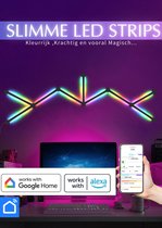 Rgb led strip - Slimme verlichting - 9 Strips - Led wandlamp - Gaming led - Led light - Gaming accesoires - Smart lamp - Game lamp - Game room decoratie - Gaming lamp - Sfeerverlichting binnen - Game kamer decoratie - Neon verlichting