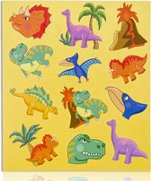 6 Vellen Dinosaurus Stickers - 72 stickers - Uitdeelcadeaus - Traktatie voor Kinderen - Stickers voor Kinderen