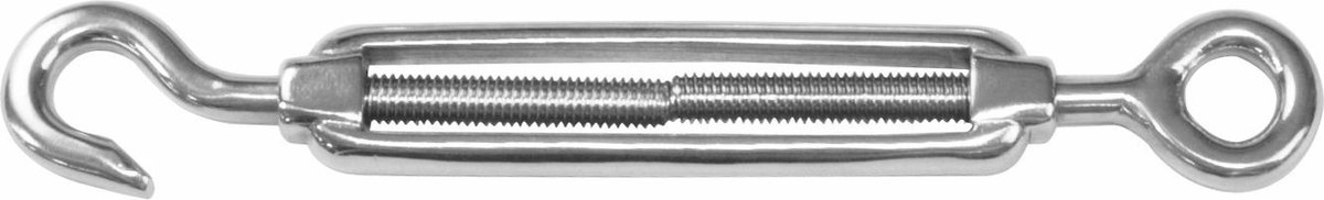 AMIG Spanschroeven/draadspanner met haak/oog - 1x - 12.5cm - 316L RVS - 300kg - M10 schroefdraad