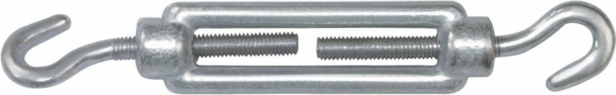 AMIG Spanschroeven/draadspanner met haak/haak - 1x - 11cm - verzinkt staal - 120kg - M6 schroefdraad