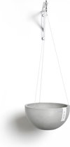 Ecopots Hanging Brussels 27 - White Grey - Ø26,7 x H12,8 cm - Ronde witgrijze hangpot met waterreservoir