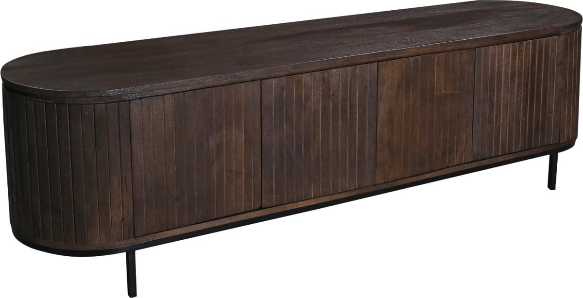 Giga Meubel Tv-Meubel Tora - Mangohout/Metaal - Donkerbruin - 200cm