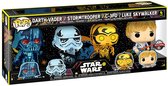 Funko Pop! 4-Pack: Retro Series: Star Wars - Darth Vader / Stormtrooper / C-3PO / Luke Skywalker (Special Edition)