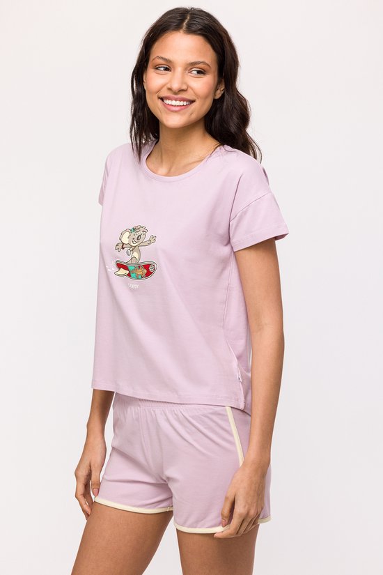 Pyjama Dames Woody Uni Koala Surfplank - Mauve