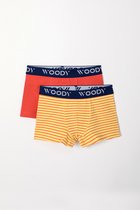 Woody Jongens Boxer geel-roeste streep + - maat 140/10J