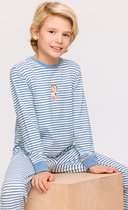 Woody Jongens-Heren Pyjama blauw-witte streep - maat 176/16J