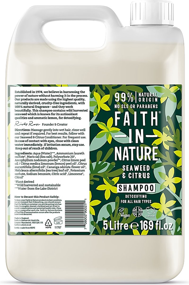 Faith in Nature Zeewier & Citrus Shampoo - 5L