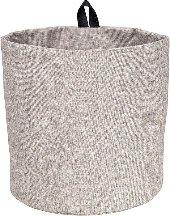 Geboortekaartje met taupe linnenlook en goudfolie
