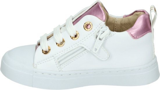 Veterschoenen | Meisjes | white Pink | Leer | Shoesme | Maat 24 - Shoesme