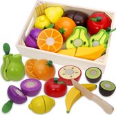 Houten Speel Voedsel voor Kinderen, Keuken Fruit Knipspeelgoed voor Peuters, Groenten Cadeau voor Jongens Meisjes Educatief Speelgoed