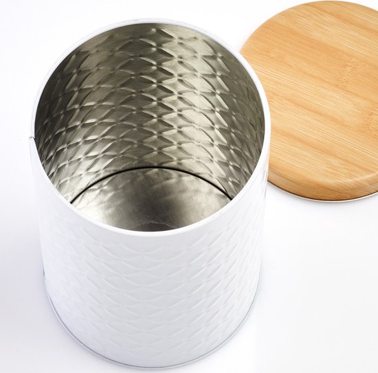 Boîte de conserve Zeller - blanc - métal - 10,5 x 18 cm - 2L - boîtes à bonbons