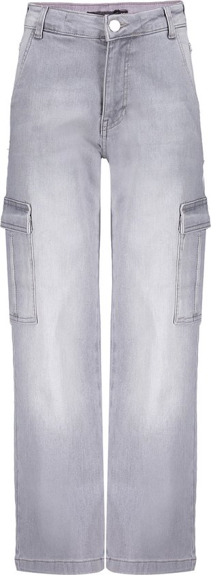 Meisjes jeans broek cargo - Independent - Grijs denim